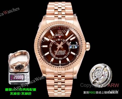 AR+ Factory Weighted Version Rolex SKY-DWELLER Red Face 904L Watch 42mm